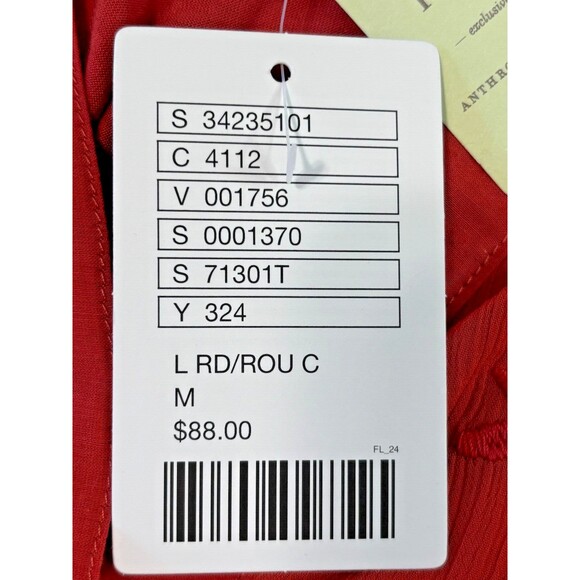 Anthropologie Apparel Tiny Embroidered Floral Tunic Rust Orange Size Medium NWT - Picture 5 of 16